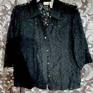 Black lace women shirt
